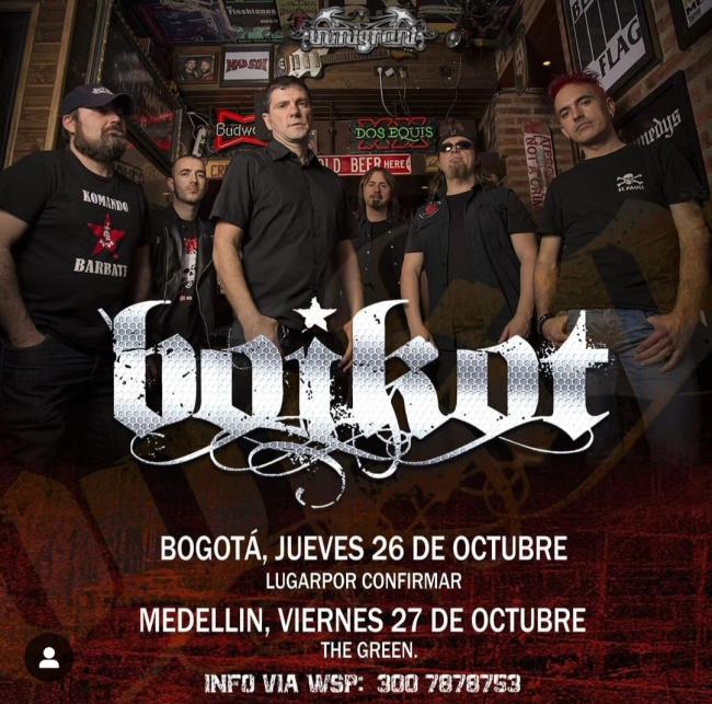 Flayer evento Boikot en Bogotá