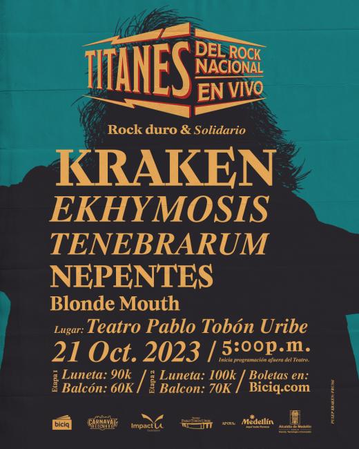 Flayer evento El Titán, Rock Duro y Solidaridad