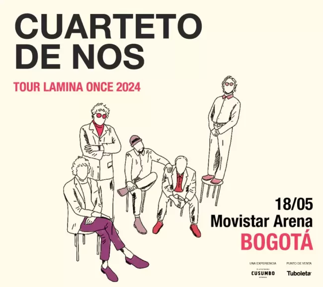 Flayer evento CUARTETO DE NOS - TOUR LAMINA ONCE 2024