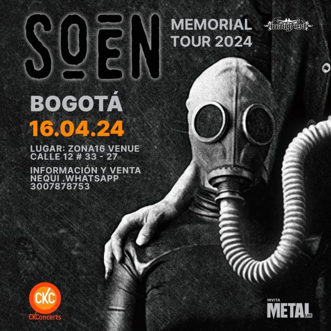 Flayer evento SOEN BOGOTA